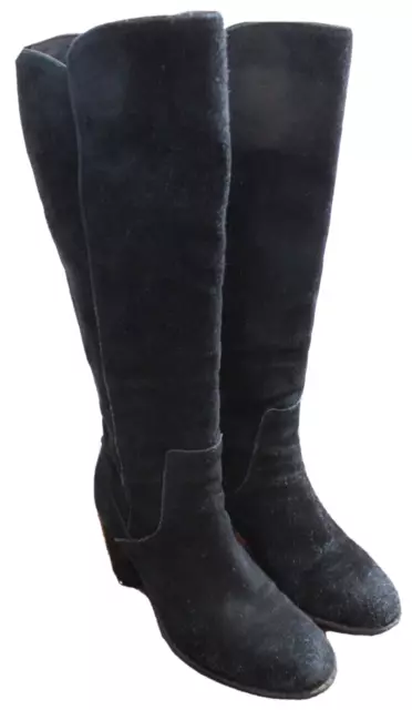 Adrienne Vittadini Women's Black Suede Leather Minuet Boots ~7~