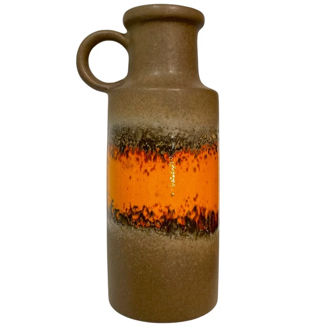 VINTAGE 1970S SCHEURICH Keramik West Germany Fat Lava Vase Brown