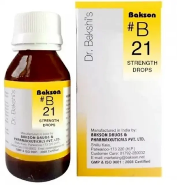 Dr Bakshi Bakson B21 Goccia Omeopatico Medicina Ogni 30ml Confezione 2
