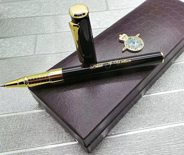 RAF Personalised Pen Luxury Gold Clad Gift Set Engraved Gifts Royal Air Force