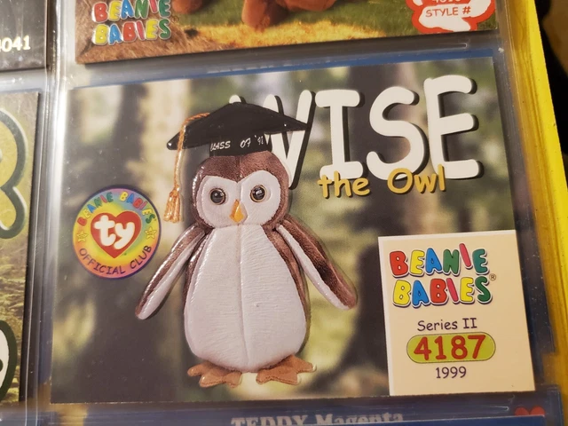 Wise & Wiser the Owl 1998 1999 TY Beanie Babies Card #4187 #4238 Series 2 & 3
