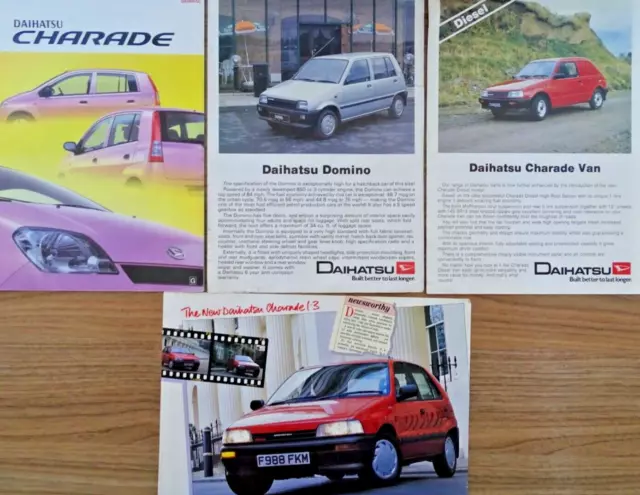 Job Set Mit 4 Original Daihatsu Auto Verkaufsbroschüren Charade Domino Diesel Van