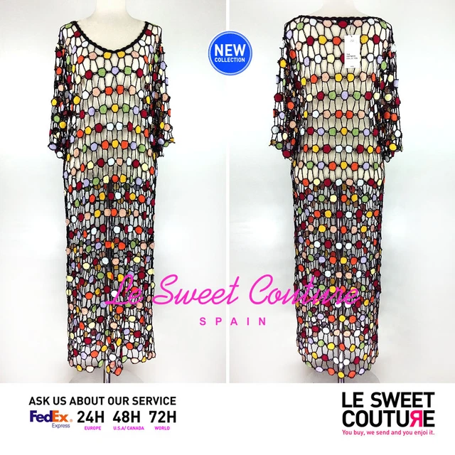 ZARA WOMAN SS18 Multicolored Crochet Dress Black 0021/013 $89.90 - PicClick