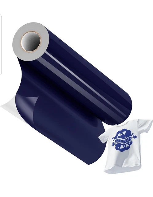 HTV Wärmeübertragung Vinyl Rollen - 12" x 20 Fuß, marineblau aufbügeln Vinyl zum Selbermachen Stoff