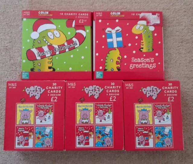 M&S PERCY PIG Colin Raupe Weihnachtskarten Paket Marken und Spencer EUR