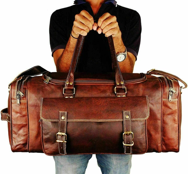 Handmade Leather Travel Luggage Gym Weekend Handle Vintage Duffel Overnight Bag