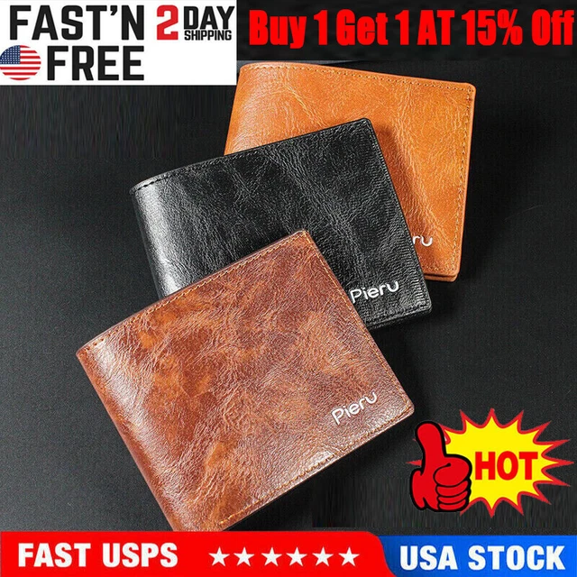 Men's Bifold Leather Credit ID Card Holder Wallet Billfold Purse Clutch Billfold