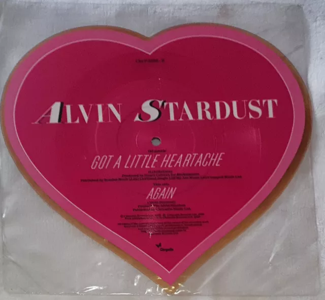 Alvin Stardust Got A Little Heartache 7" Shaped Picture Disc Vg+ 2