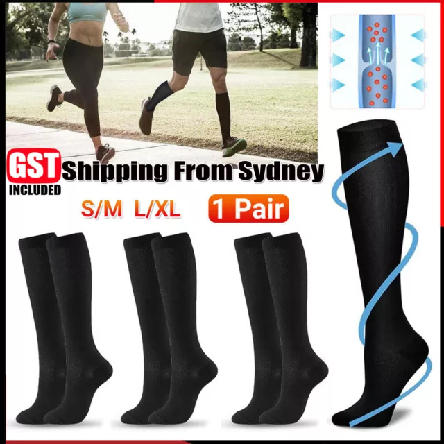 AU-Medical Compression Socks Support Stockings Travel Flight Socks (15-20 mmHg)