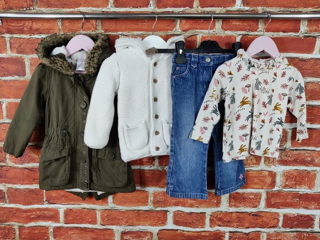 Baby Girl Bundle Age 12-18 Months Next M&S Jeans Parka Coat Cardigan Top 86Cm