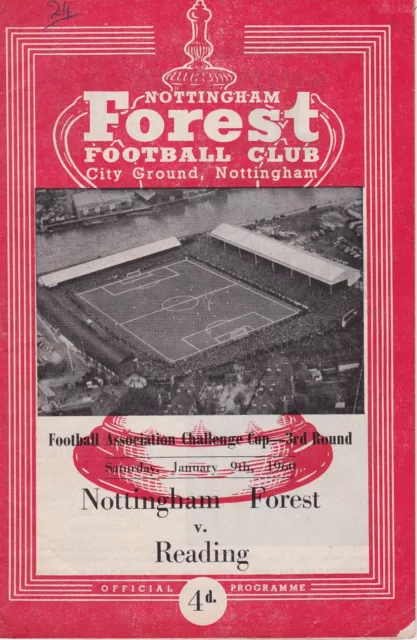 NOTTINGHAM FOREST v READING ~ FA CUP 3RD ROUND ~ 9 JANUARY 1960