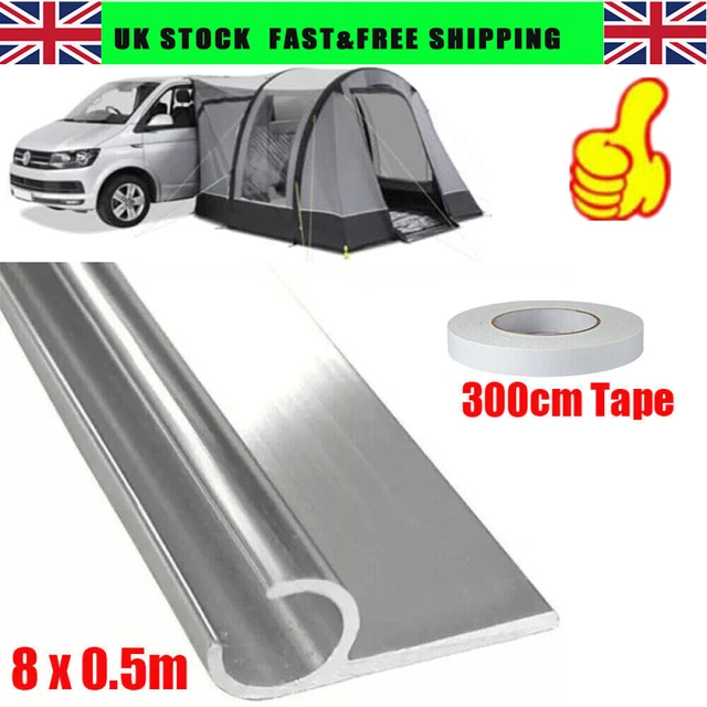 2 X 12-Meter White Caravan Awning Rail Protector Strips - For Motorhome, Camper Van
