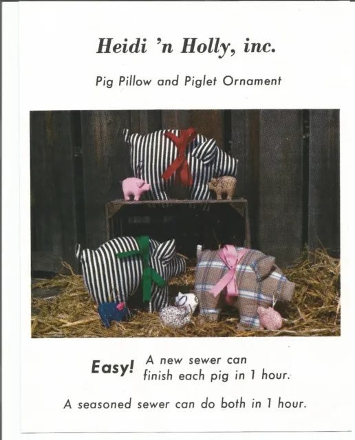 Almohada de cerdo y ornamento de lechón patrón animal de peluche Heidi 'n Holly