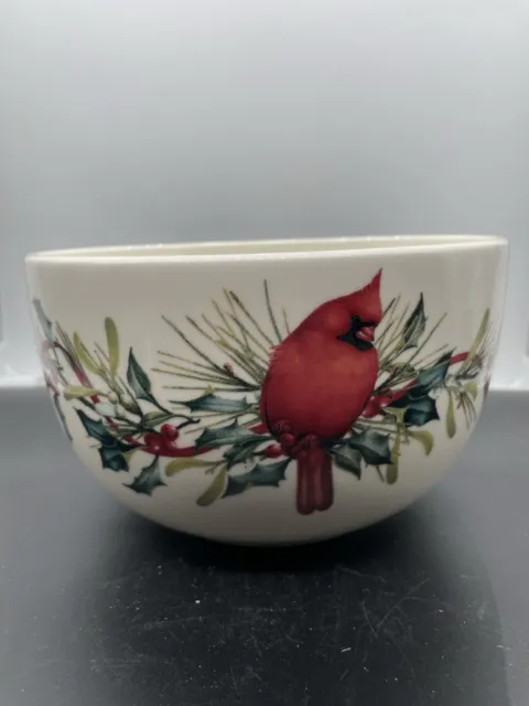 Lenox Serving Bowl Winter Greetings, Cardinal And Holly Catherine McClung.