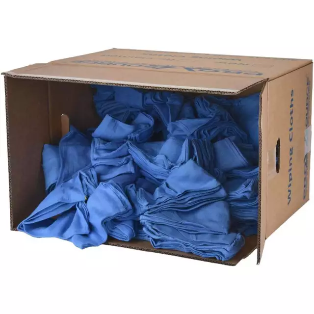 25 Lb Box PRO SOURCE Virgin Blue Lint-Free Cotton Huck Towels: 16" x 25"