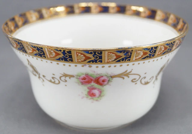Duchess China Hand Painted Pink Roses Cobalt & Gold Waste Slop Bowl C.1910-1933