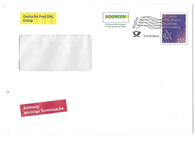 aktuelle GS Deutsche Post DHL - RandNr. 12  (von Privat) -Nichtraucher
