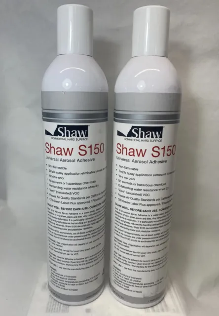 Set of 2 Shaw S150-95 Universal Aerosol Adhesive 22oz Vinyl Tile Plank Flooring