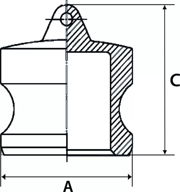 RIEGLER Verschlussstecker, Typ DP Kamlok 1.4401, Stecker-Ø 53 mm / Baugröße 1 1/ 2