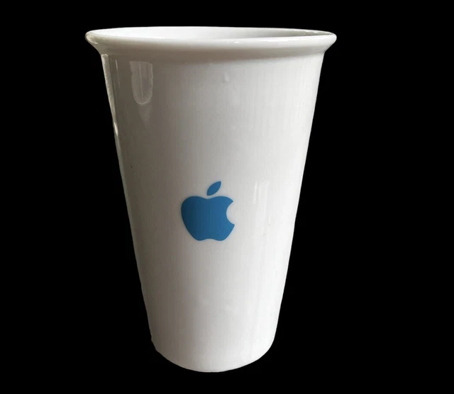 Apple Macintosh Computer Logo Ceramic Travel Mug White Tumbler No Lid