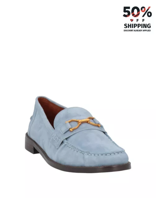 RRP €147 BIBI LOU Suede Leather Loafer Shoes US7 UK4 EU37 Blue Slip On