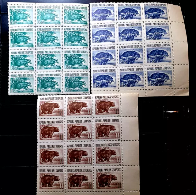 Albania 1961 - Russia Animals - MNH - 12 Full Sets - €360.00+