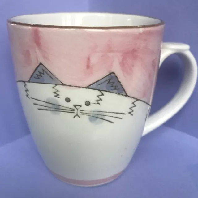 Nantucket Fat Cat Coffee Mug Tea Cup Embossed Cat Lover Gift 8 oz