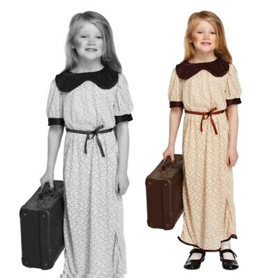 Childrens Girls 1930's 1940's  Fancy Dress Costume Age 10-12 Years
