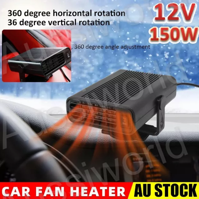 12V Portable Auto Car Heater Defroster Demister 150W Electric Heater Cooling Fan