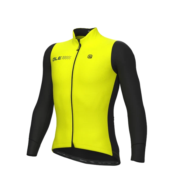 Giubbino invernale ciclismo ALE' SOLID FONDO 2.0 giallo fluo 2023
