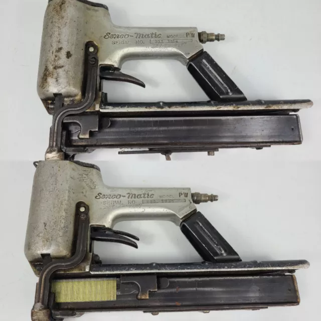 Vintage Senco-Matic Model PW Roofing Stapler Tool Lot Of 2 (TESTED)