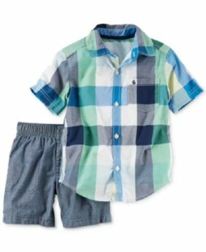 Carter's Infant Boys 2pc Shorts & Button Down Shirt Set Size 3 Months NWT