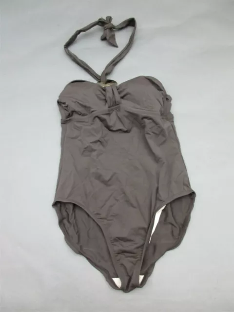 Merona Size M Womens Brown Wireless Padded One-Piece Swimsuit 3H