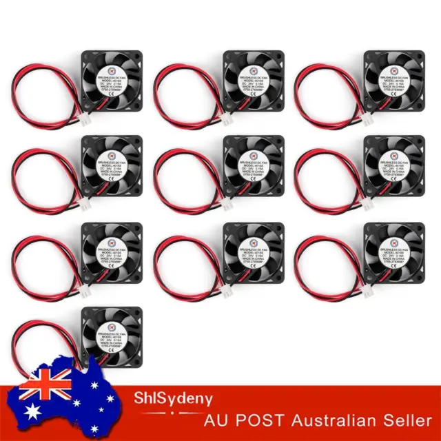 10x 24V 0.15A 4010 Cool Computer Fan Small 40x40x10mm DC Brushless 2-pin Wire SP