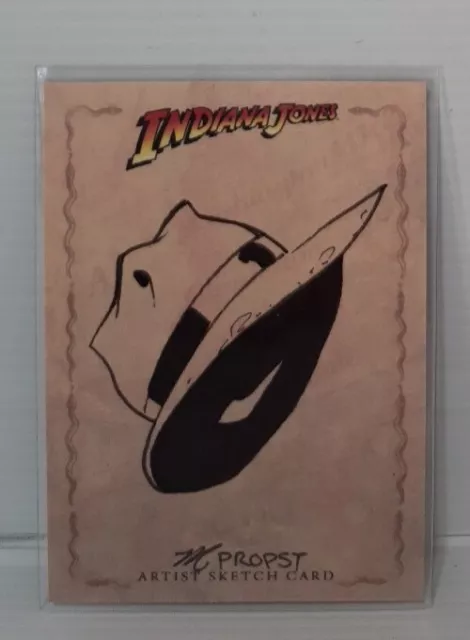 2008 Topps Indiana Jones Heritage 1 Of 1 Sketch Card. M Propst.  Indiana's Hat.