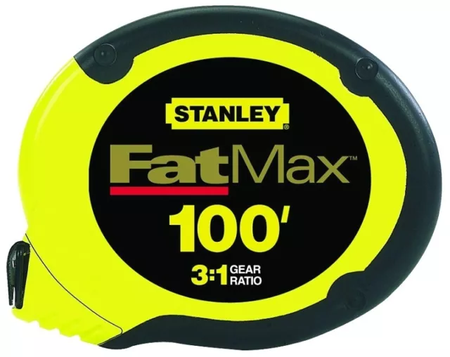 STANLEY 34-130 Measuring Tape, 100 FT,3/8 in W Stainless Steel Blade, ABS Case