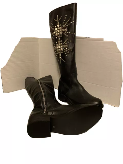 NINE WEST Women's Diablo Leather Knee-High Boots SIZE 6.5