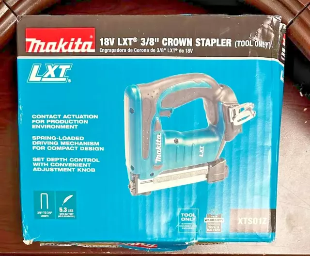 Makita XTS01Z 18V LXT Lithium‑Ion Cordless 3/8" Crown Stapler (Tool Only)