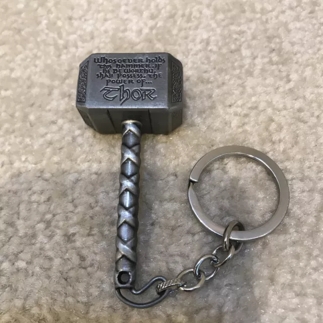 Marvel Avengers Die-cast Metal Thor Hammer Mjolnir Toy Keychain Charm 2011