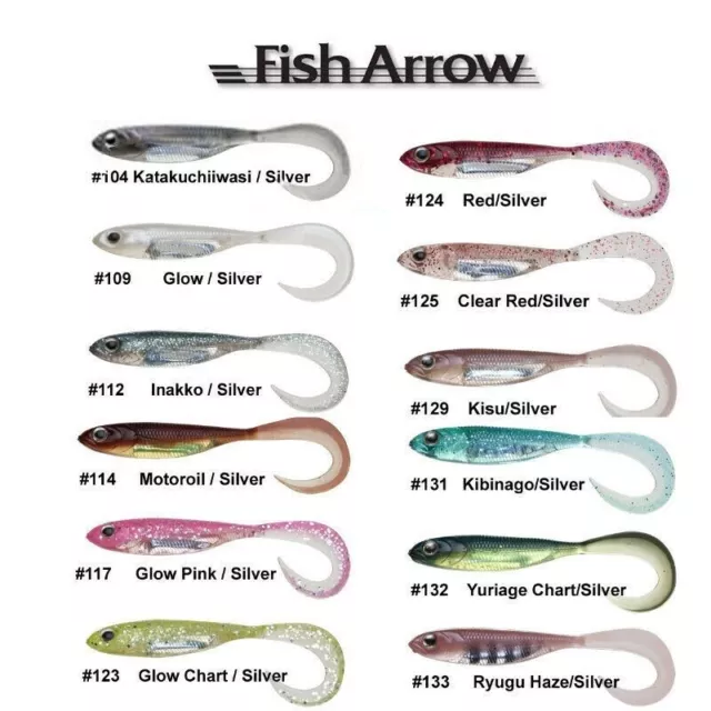Brand New - Fish Arrow Flash J Grub 4.5" Soft Plastic Fishing Lure - Choose Colo
