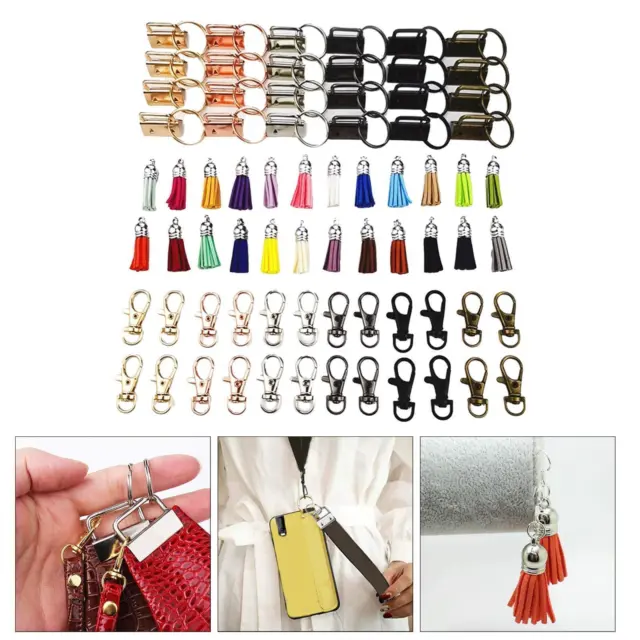 72Pcs Key Fob Hardware Wristlet Set 6 Farben mit Ringen für Schlüsselband