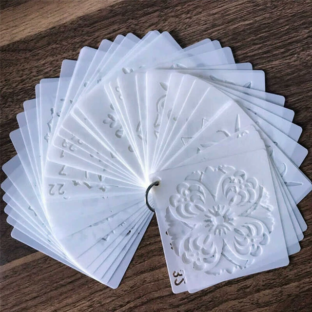 36X PLASTIC DIY Hollow Mandala Pattern Painting Stencils Drawing ...