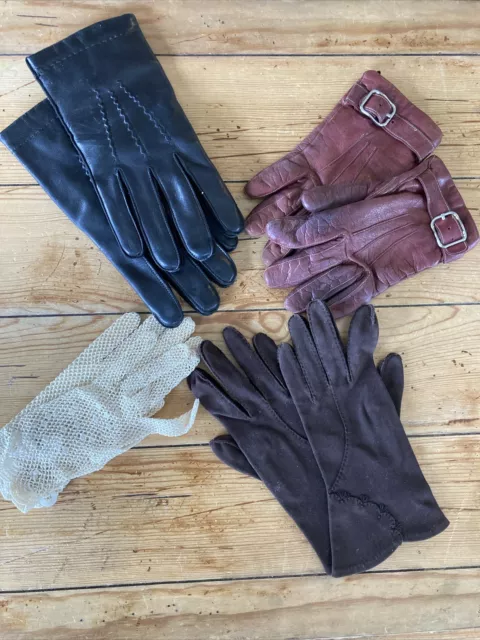 Vintage Glove Lot Leather Crocheted Coach Da Vinci Grandoe Shalimar Men Women’s