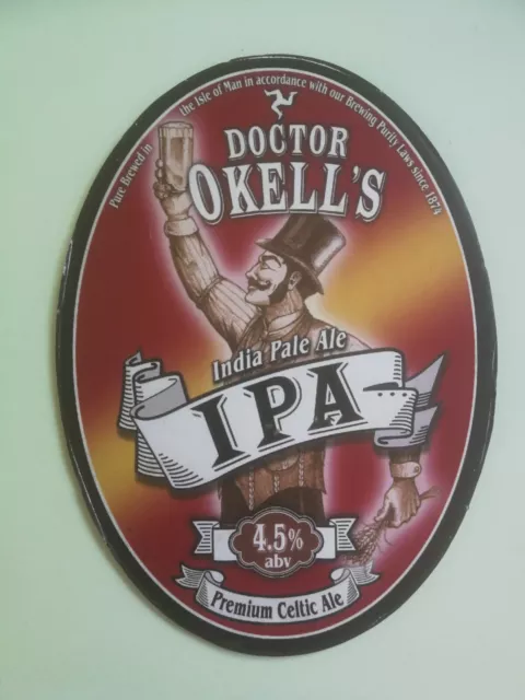 OKELL'S brewery DOCTOR OKELLS IPA real ale beer pump clip badge Isle Of Man manx