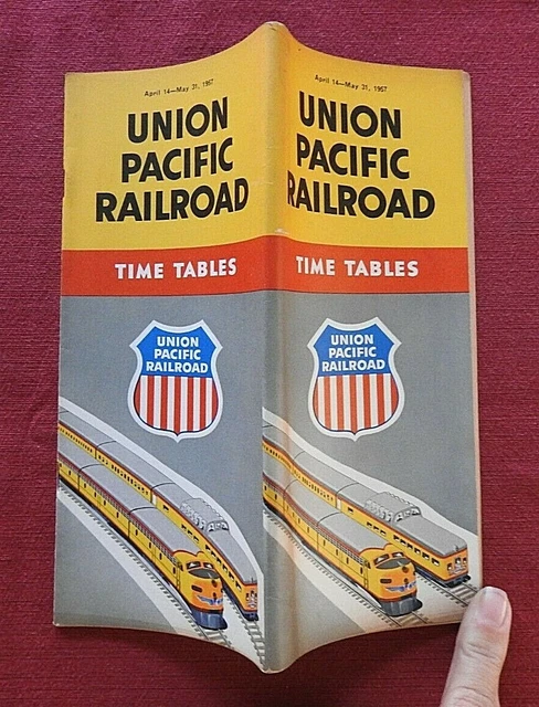 April 1957 Union Pacific Railroad Time Schedule Train Brochure Nice