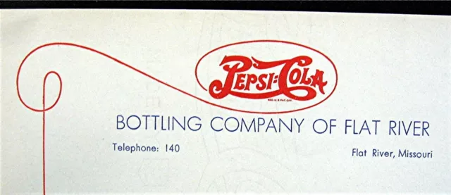 Old 5 Cent Pepsi Cola Bottling Co Letterhead Flat River Mo Old Unused Dist Stock 2