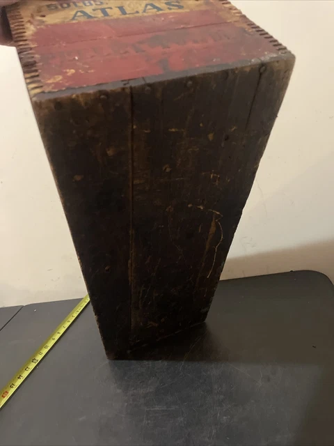 Antique ATLAS POWDER Co. Explosive Box Advertising Empty Wooden Crate 12