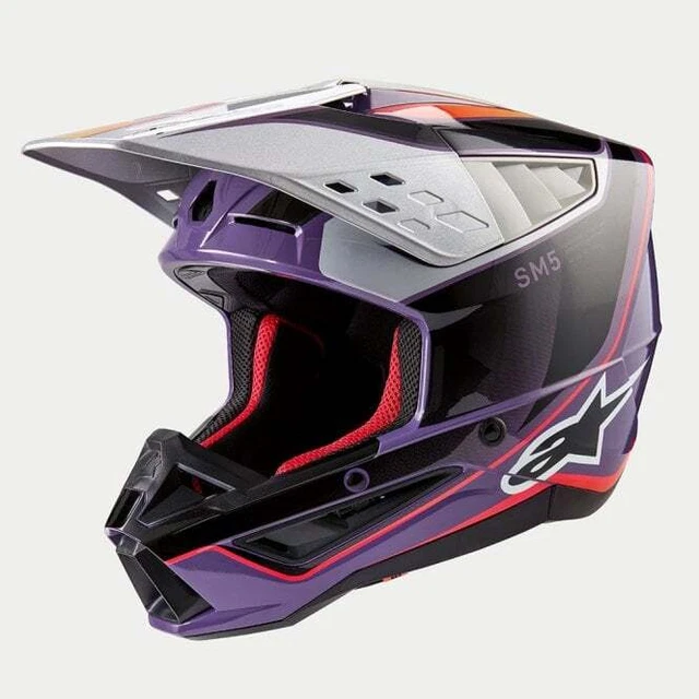 Alpinestars (MX24) Helmet - S-M5 22:06 SAIL (Violet/Black/Silver)
