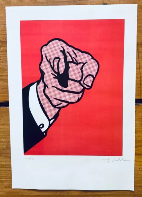 Roy Lichtenstein Fingerpointing große Lithographie, signiert, nummeriert