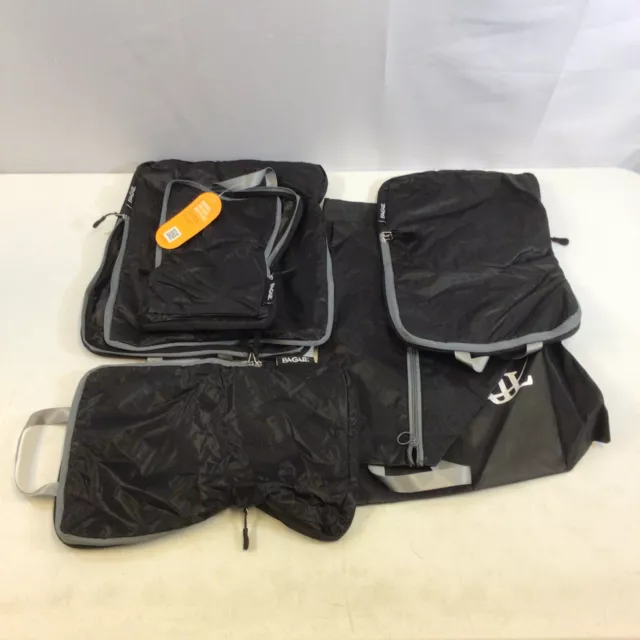 Bagail Black Zipper Ultralight Compression Packing Cubes Packing Organizer 6 Set